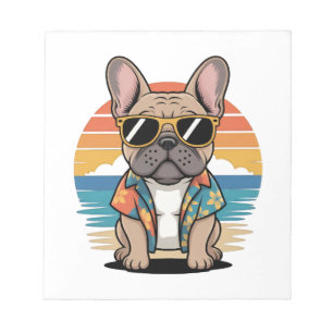 Aloha Pup Cooler Französischer Bulldogge Strand V Notizblock