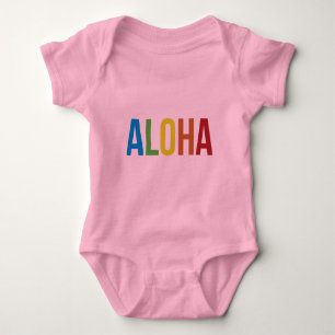Aloha Rainbow Pink Baby Strampler