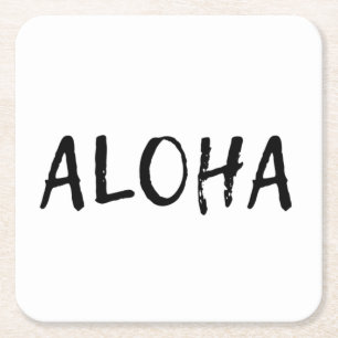 Aloha Rechteckiger Pappuntersetzer