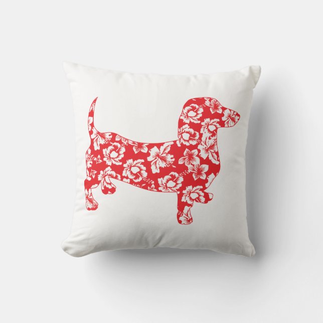 Aloha Red Dackeln Kissen (Vorderseite)