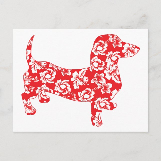Aloha Red Dackeln Postkarte (Vorderseite)