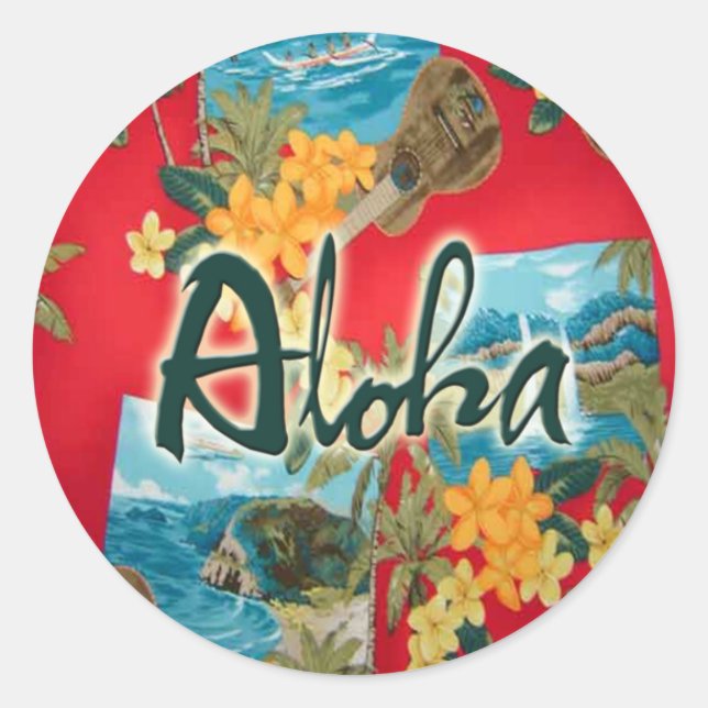 Aloha Red Runder Aufkleber (Vorderseite)