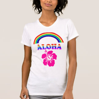 Aloha Regenbogen Blumen T-Shirt