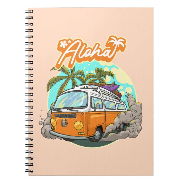 Aloha Retro Surf Van Notizblock (Vorderseite)
