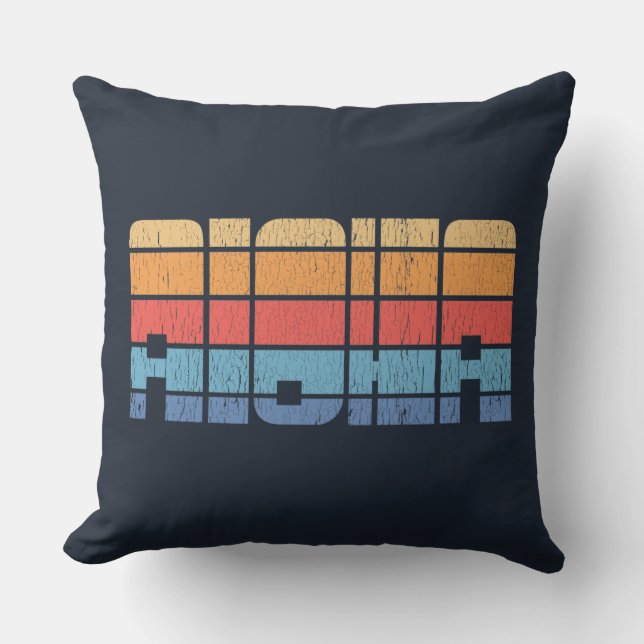 Aloha Retro Tropisches Thema gestörte Haushaltswär Kissen (Vorderseite)