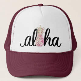 Aloha rosa Ananas-Fernlastfahrer-Hut Truckerkappe