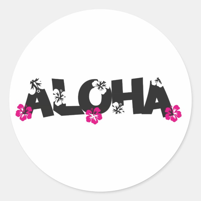 Aloha Runder Aufkleber (Vorderseite)