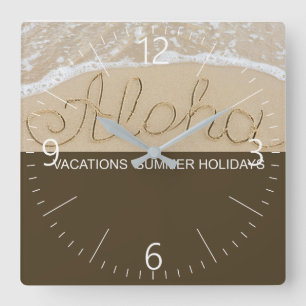 Aloha Sandwort Quadratische Wanduhr
