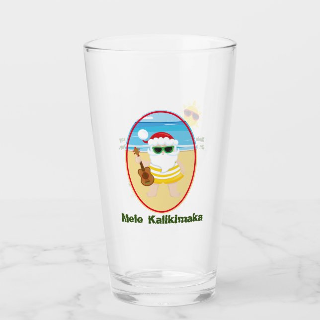 Aloha Santa Claus Glass Tumbler (Vorderseite)