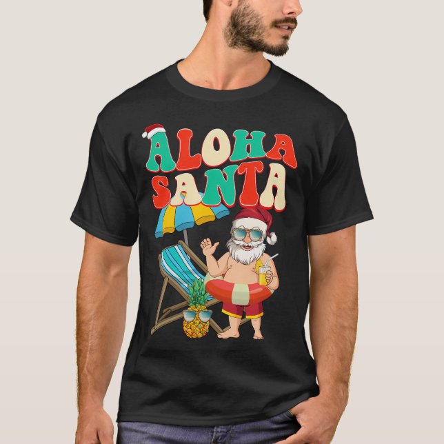Aloha Santa im Juli T-Shirt (Vorderseite)