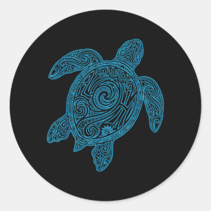 Aloha-Schildkröte Hawaii Stammes Hawaiian Maori So Runder Aufkleber