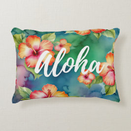 Aloha schöne Hibiskus Blume Muster Hawaii Dekokissen