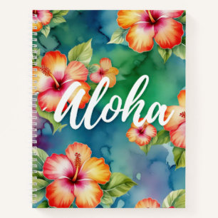 Aloha schöne Hibiskus Blume Muster Hawaii Notizbuch