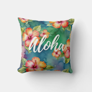 Aloha schönes Hibiskus-Blumenmuster Hawaii  Kissen