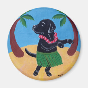 Aloha schwarzes Labrador Magnet
