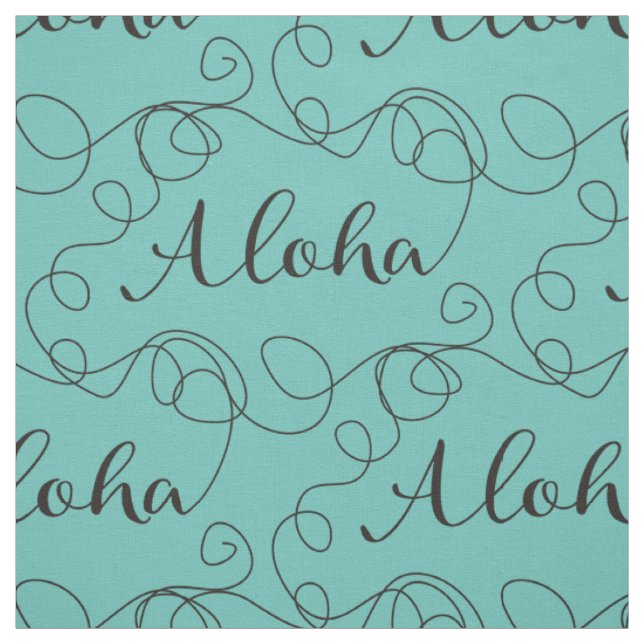 ALOHA schwarzes, nahtloses Muster mit LINES Stoff (Muster)