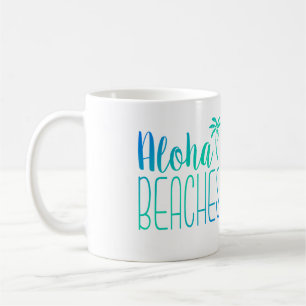 Aloha setzt Türkis Ombre Tasse auf den Strand