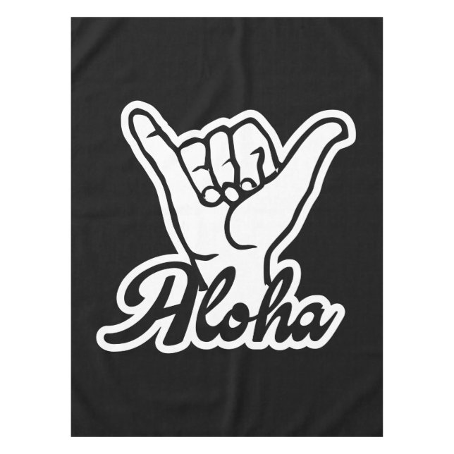 Aloha Shaka Hand, Hang Loose-Zeichen Tischdecke (Vorderseite)