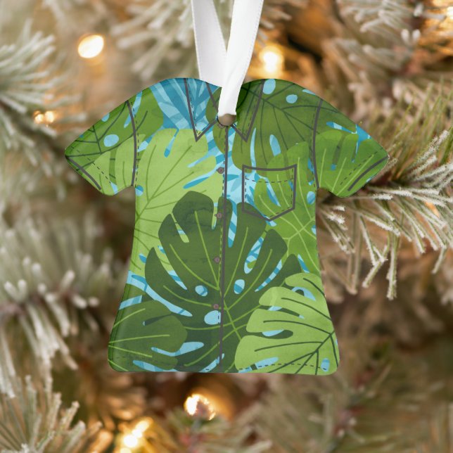 Aloha Shirt en feuille de monstère hawaïenne aquar (Arbre)