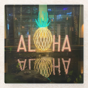 Aloha Sign #1 Glass Untersetzer
