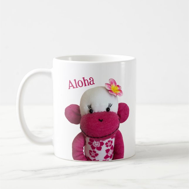 Aloha Sock Monkey (Girl) Kaffeetasse (Links)