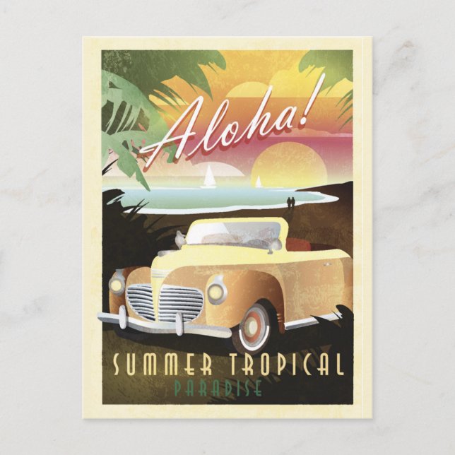 Aloha! Sommer-Tropenparadies Postkarte (Vorderseite)