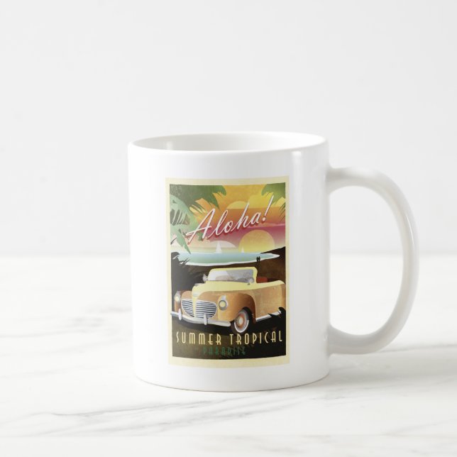 Aloha! Sommer-tropisches Paradies Kaffeetasse (Rechts)