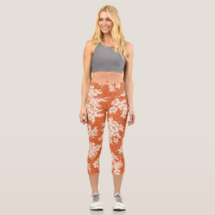 Aloha Spirit: Hibiskus-Ananas Harmonie. Capri Leggings
