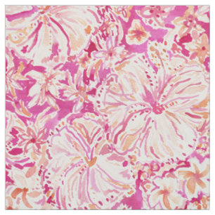 ALOHA STAAT tropischer Watercolor mit Blumen Stoff
