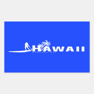 Aloha stehen Hawaii oben schaufelnd Rechteckiger Aufkleber