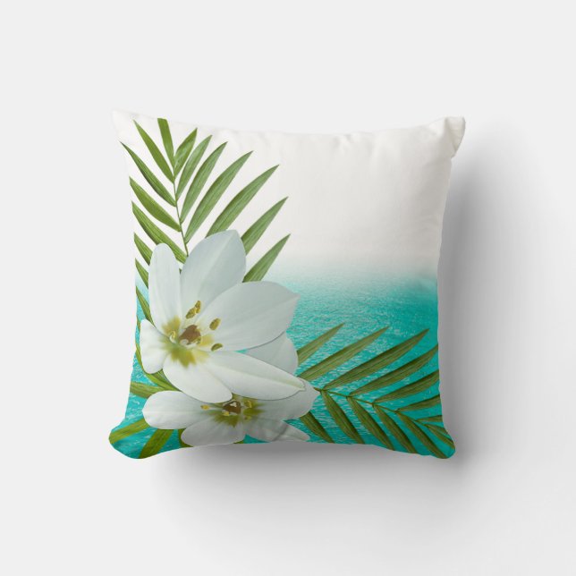 Aloha Strand-tropische Blumen Kissen (Vorderseite)