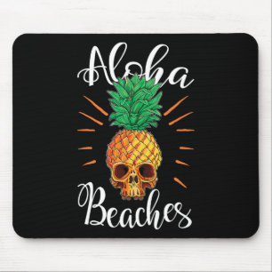 Aloha Strände Hawaii Ananas Totenkopf Urlaubsshirt Mousepad