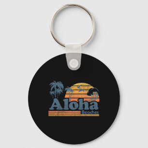 Aloha Strände Hawaii Vintage Strand Surfen Retro H Schlüsselanhänger