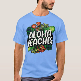 Aloha Strände Hawaiianisch Hawaii Tropische Pflanz T-Shirt