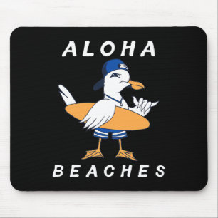 Aloha-Strände Lustige Möwe Passende Familienstrand Mousepad