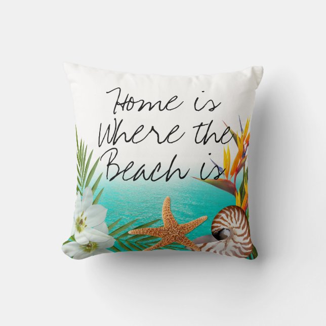 Aloha StrandPlumeriaFrangipaniNautilus Kissen (Vorderseite)