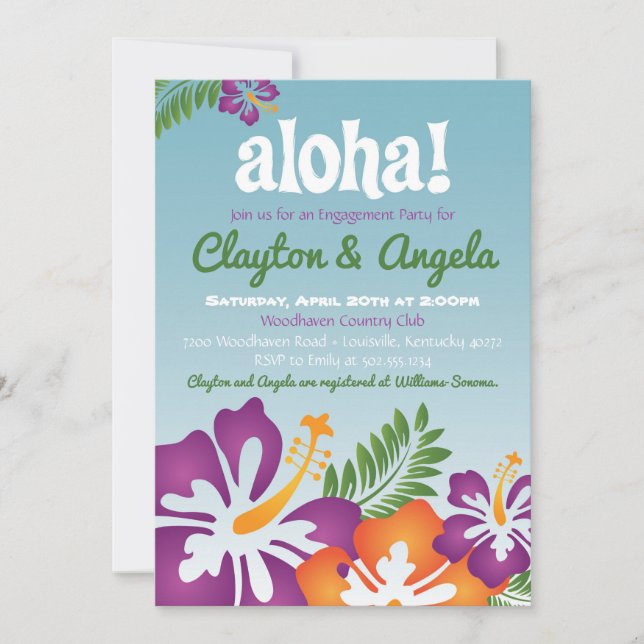 Aloha Summer Luau Einladung (Vorderseite)