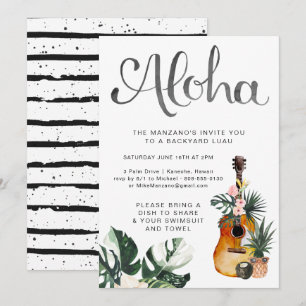 Aloha Summer Luau Party Invitation