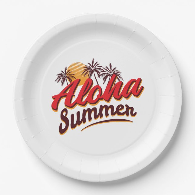 Aloha Summer Pappteller (Vorderseite)