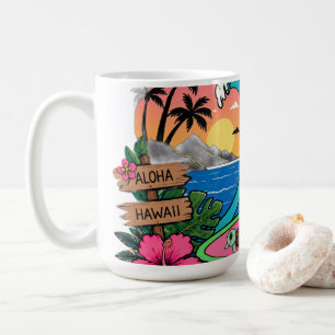 Aloha Sunny Cat Wellen Kaffeetasse