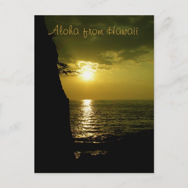 Aloha Sunset in Hawaii Postkarte (Vorderseite)