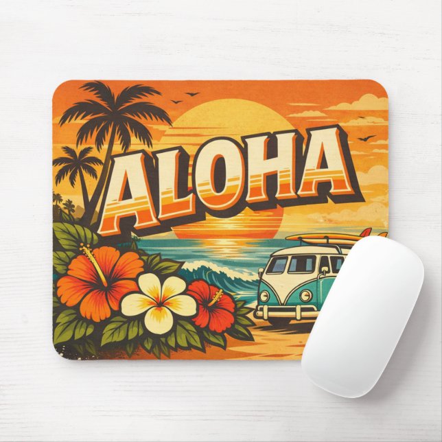 Aloha Sunset Island Vacation Vibes Mousepad (Mit Mouse)