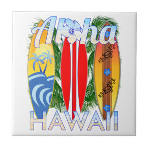 Aloha surfende Hawaii-Inseln Fliese