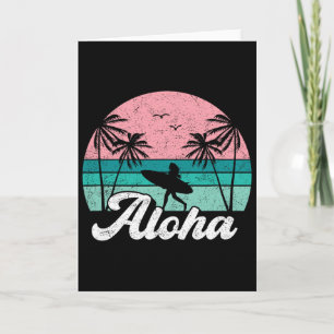 Aloha Surfer Girl Hawaii Vintage Hawaiian Surfen  Karte