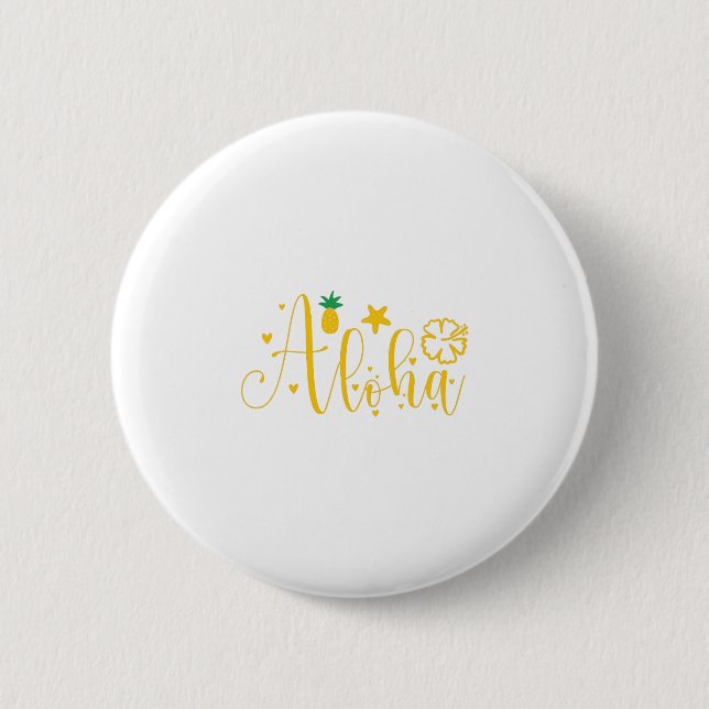 Aloha - Surfer- Palmen - Tropisch- Retro-Beach-Fun Button (Vorderseite)