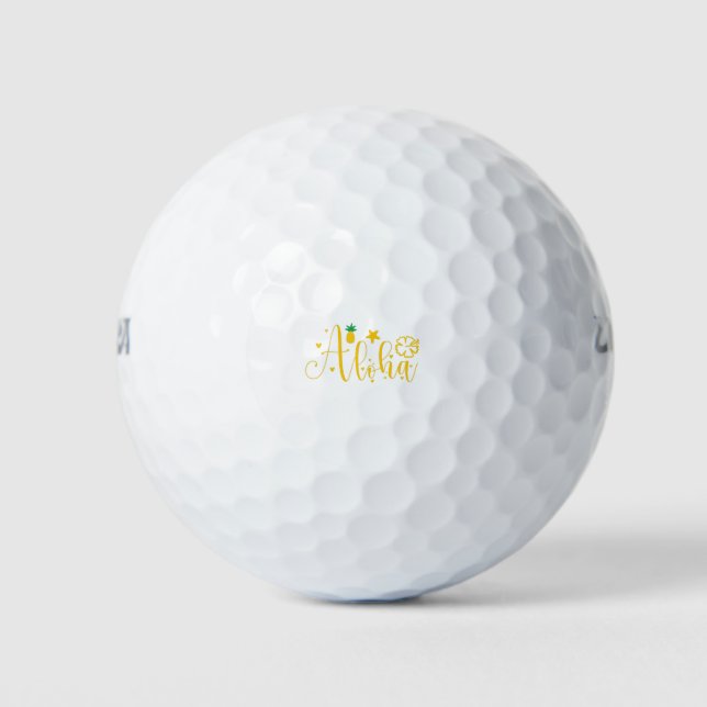 Aloha - Surfer- Palmen - Tropisch- Retro-Beach-Fun Golfball (Vorderseite)