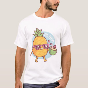 Aloha Süße Ananas Mit Sonnenbrille Und Kokosnuss W T-Shirt