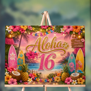 Aloha Sweet 16 Geburtstagsschild Acrylschild