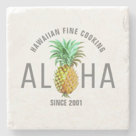Aloha-Text mit Ananas-tropischem Design Steinuntersetzer