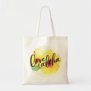 Aloha Tote Bag Hibiskus Liebe & Aloha (leere Rück Tragetasche